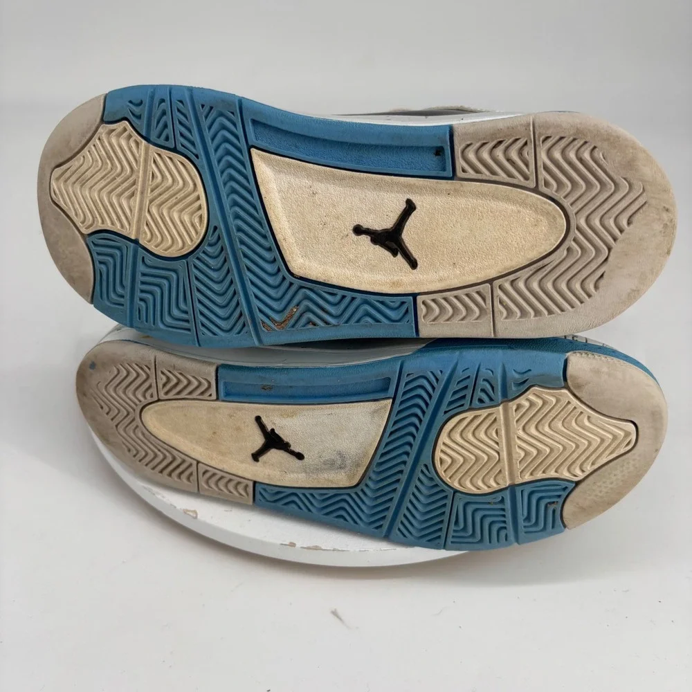 Jordan Dub Zero Kids Sneakers 1Y White Blue Black Laser Etched University Blue